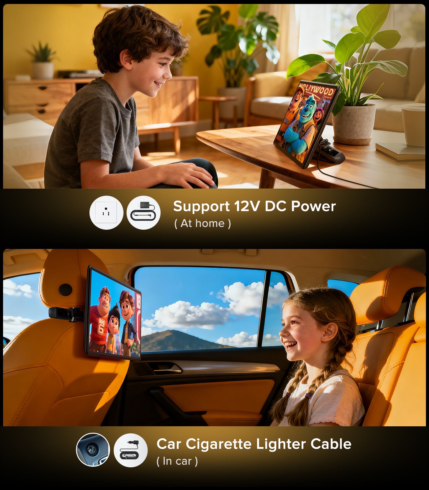 13.5" Android Car TV Headrest Monitor for Back Seat,Portable Rear Entertainment System Support Phone Wireless Mirroring 5G WiFi/HDMI/USB/Sync Touchscreen Video Players