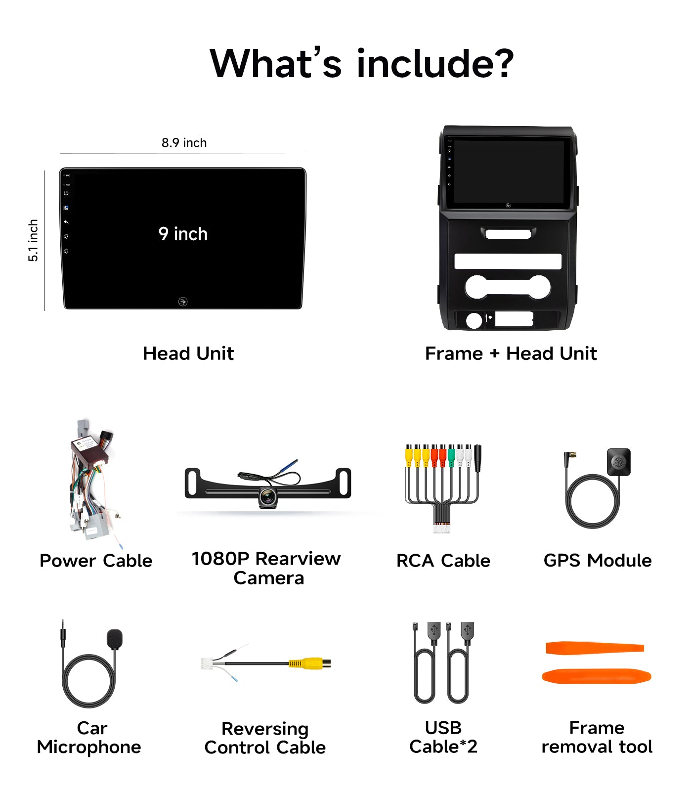 9 Inch Android Car Radio Stereo for Ford F150 2009-2012 - Wireless CarPlay & Android Auto, 5G WiFi GPS Navigation, Bluetooth Touchscreen with Backup Camera