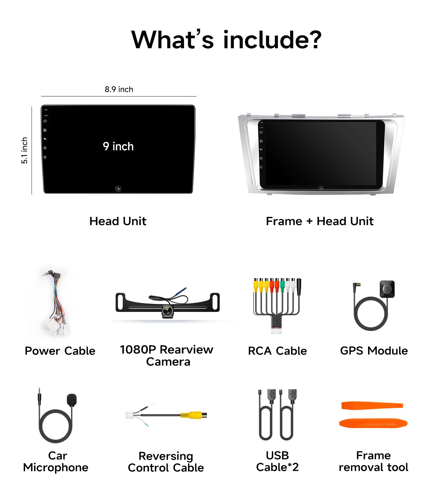 5G WiFi Android 13 Car Stereo for Toyota Camry 2006 2007 2008 2009 2010 2011, 9 Inch IPS HD Touch Screen Car Radio Wireless CarPlay Android Auto, GPS FM/SWC Bluetooth 1080P Backup Camera