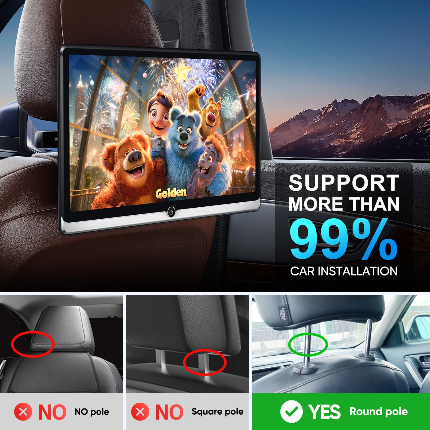 14inch Android Portable Car TV Headrest Monitor Tablet