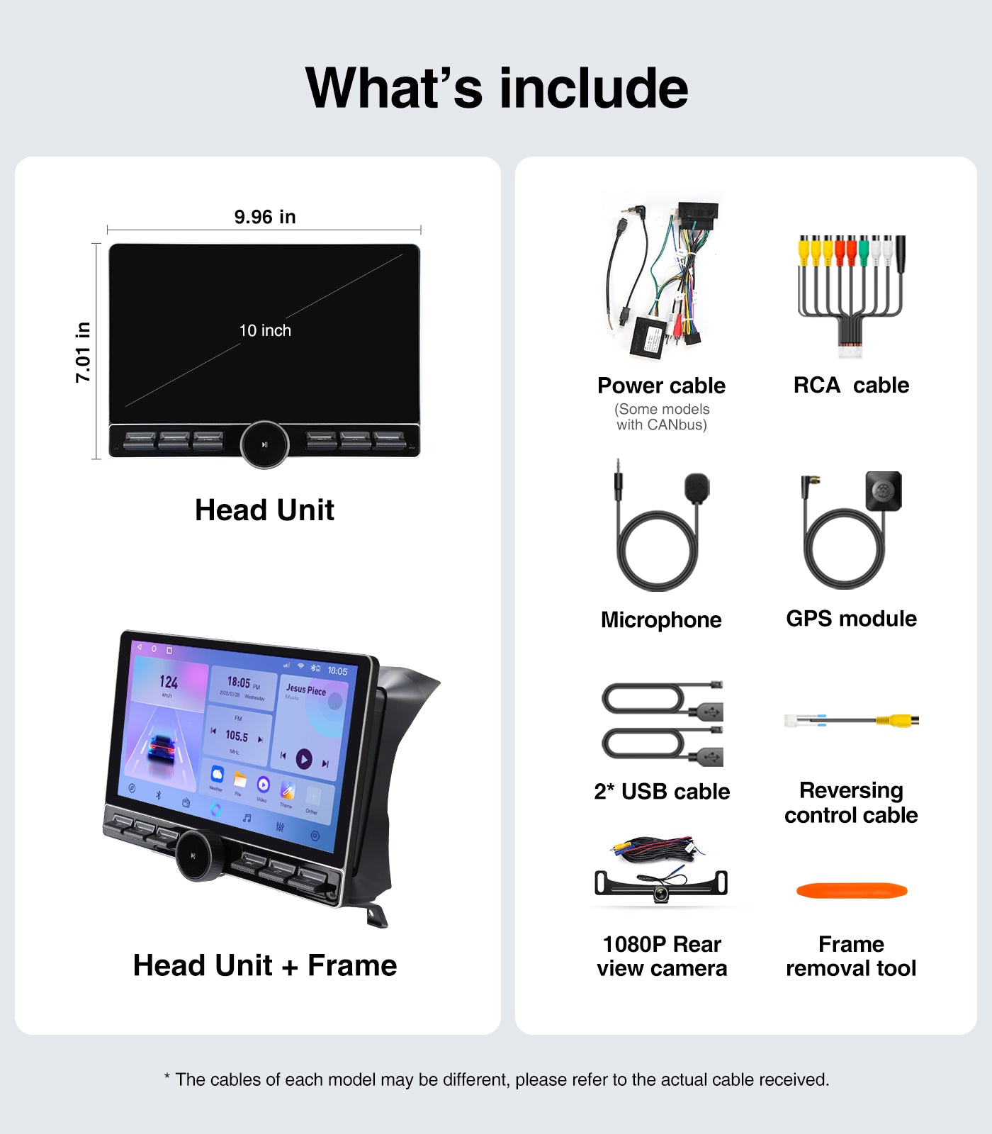 10" Single Knob keybutton Car Stereo for Jeep Wrangler JL Gladiator JT 2019-2023