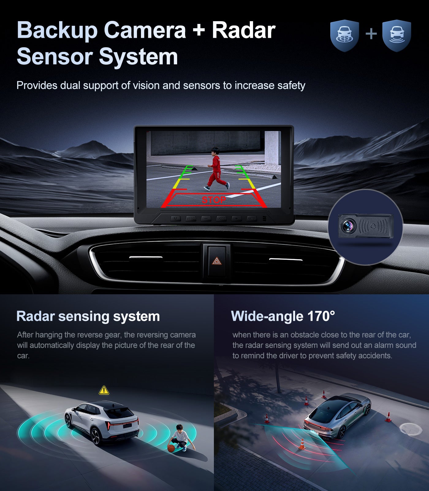 1080P Backup Camera Back up Camera Waterproof Clear Night Vision Rear View Camera