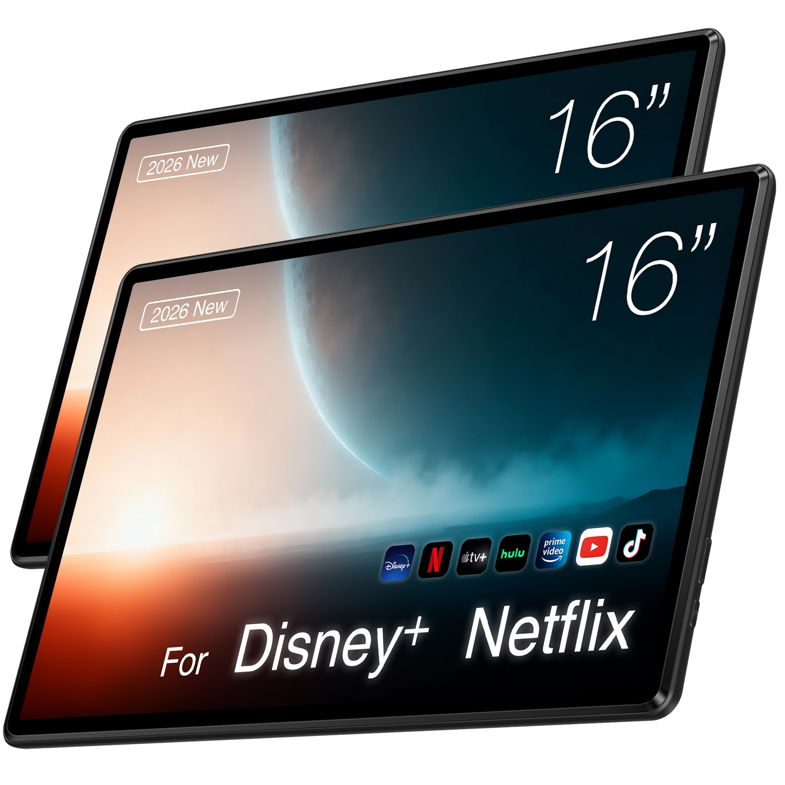 16" Car TV Headrest Monitor for Cars Back seat Universal Rear Entertainment System, Support Phone Wireless Mirror Link Touch Screen 4K,with WiFi/Bluetooth/HDMI/USB/Video Player