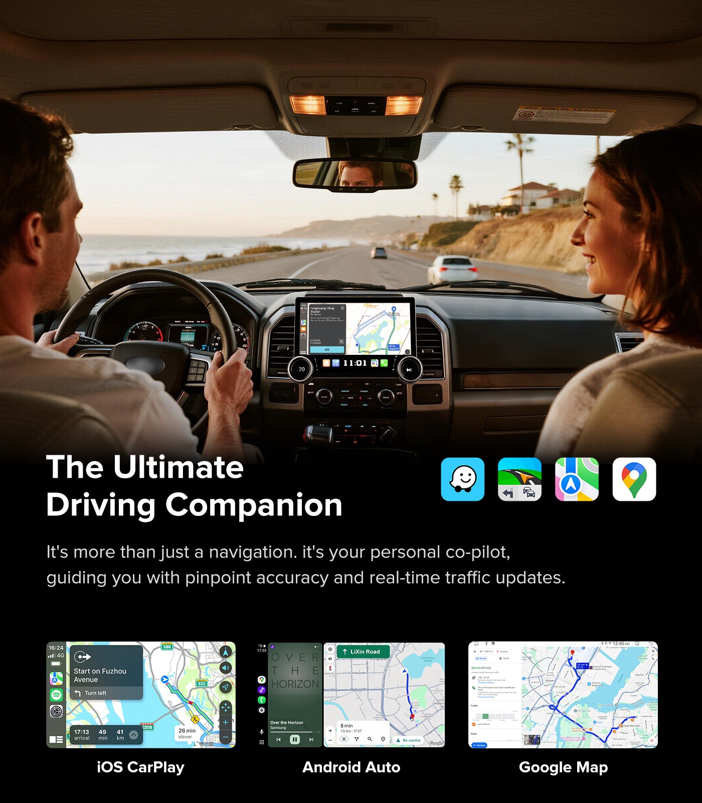 11.5" Dual Knobs car Radio for Ford F150 2004~2008,F250/F350/450/550 2009~2016 | Wireless CarPlay Android Auto | QLED Touch Screen Car Stereo