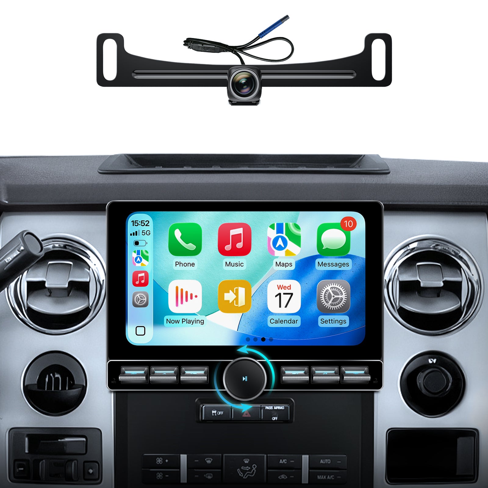 for Ford F150 Car Radio 2009-2014 |Wireless CarPlay Android Auto| Single Knob Keybutton QLED Touch Screen Stereo Upgrade | Android 13.0| AM/FM |Steering Wheel Control