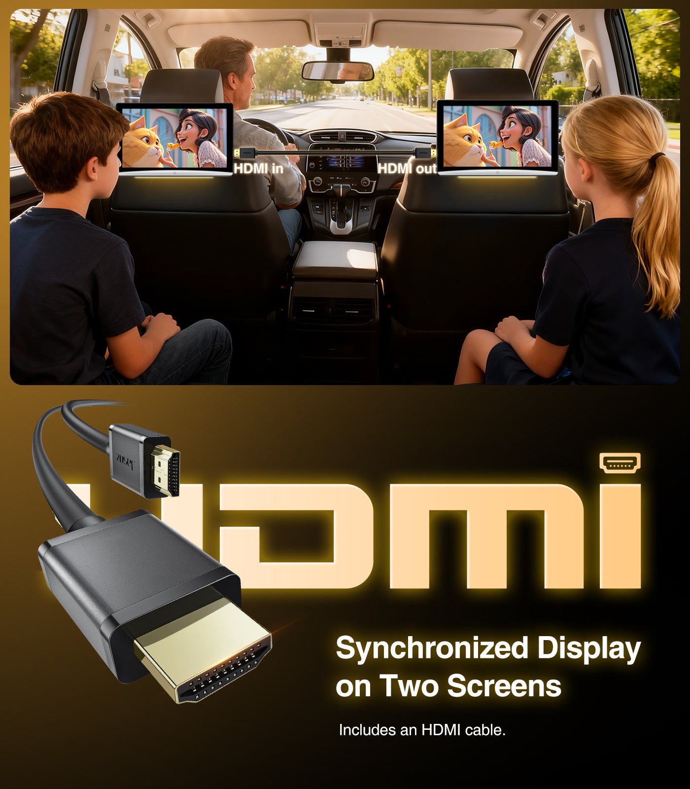 10.8" Android 13 Car TV Headrest Monitor - 5G WiFi Touch Screen Tablet, Supports Phone Mirroring, HDMI in/Out, Bluetooth, USB/SD, Backseat Video Player