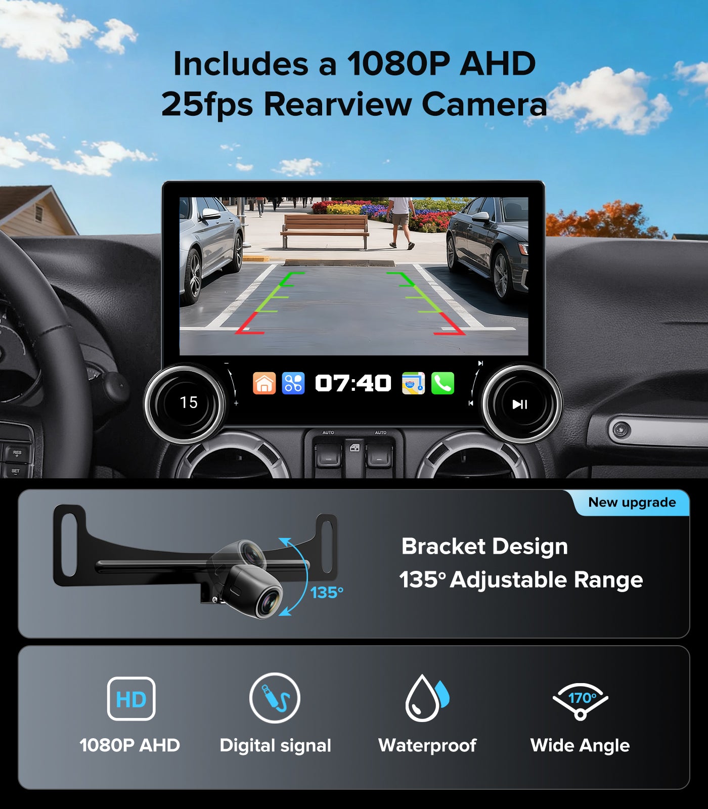 for Jeep Wrangler JK Head Unit Dodge Ram1500 Radio | 11.5" Dual Knob | Wireless CarPlay Android Auto | QLED Touch Screen Car Stereo| AM/FM |Steering Wheel Control