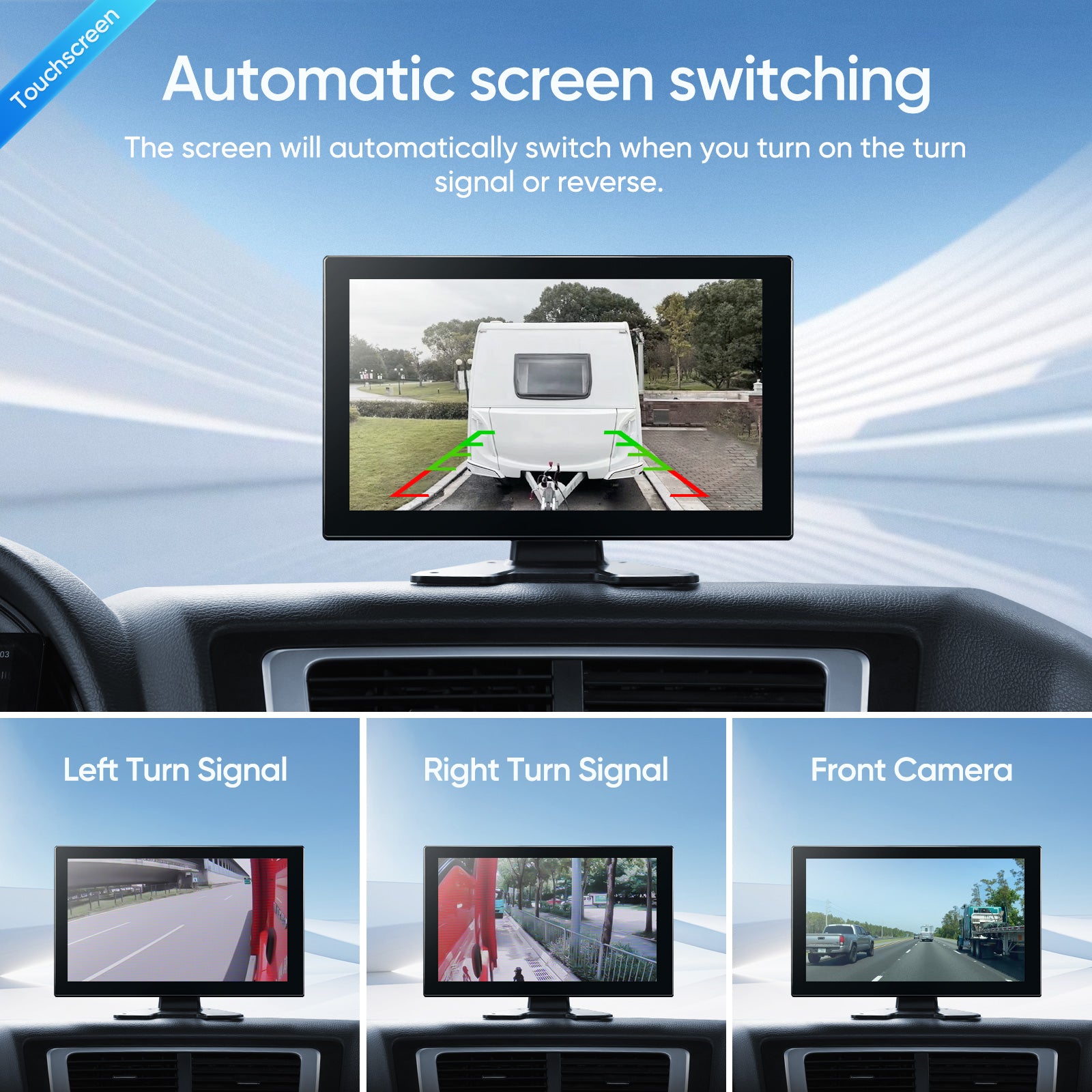 4-Channel 1080P Backup Camera for Truck/RV/Semi Trailer/Van/Cars