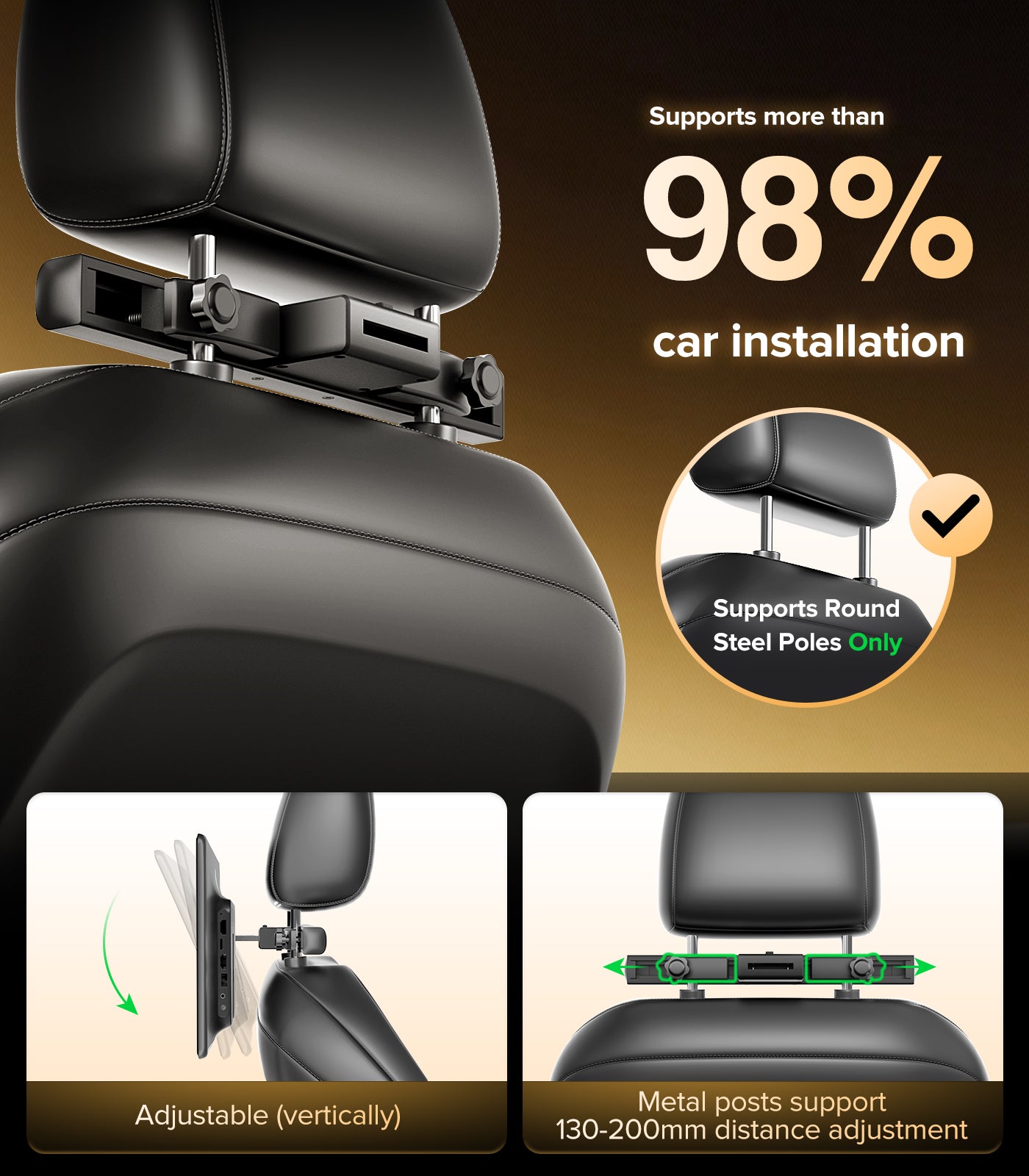 13.5" Android Car TV Headrest Monitor for Back Seat,Portable Rear Entertainment System Support Phone Wireless Mirroring 5G WiFi/HDMI/USB/Sync Touchscreen Video Players