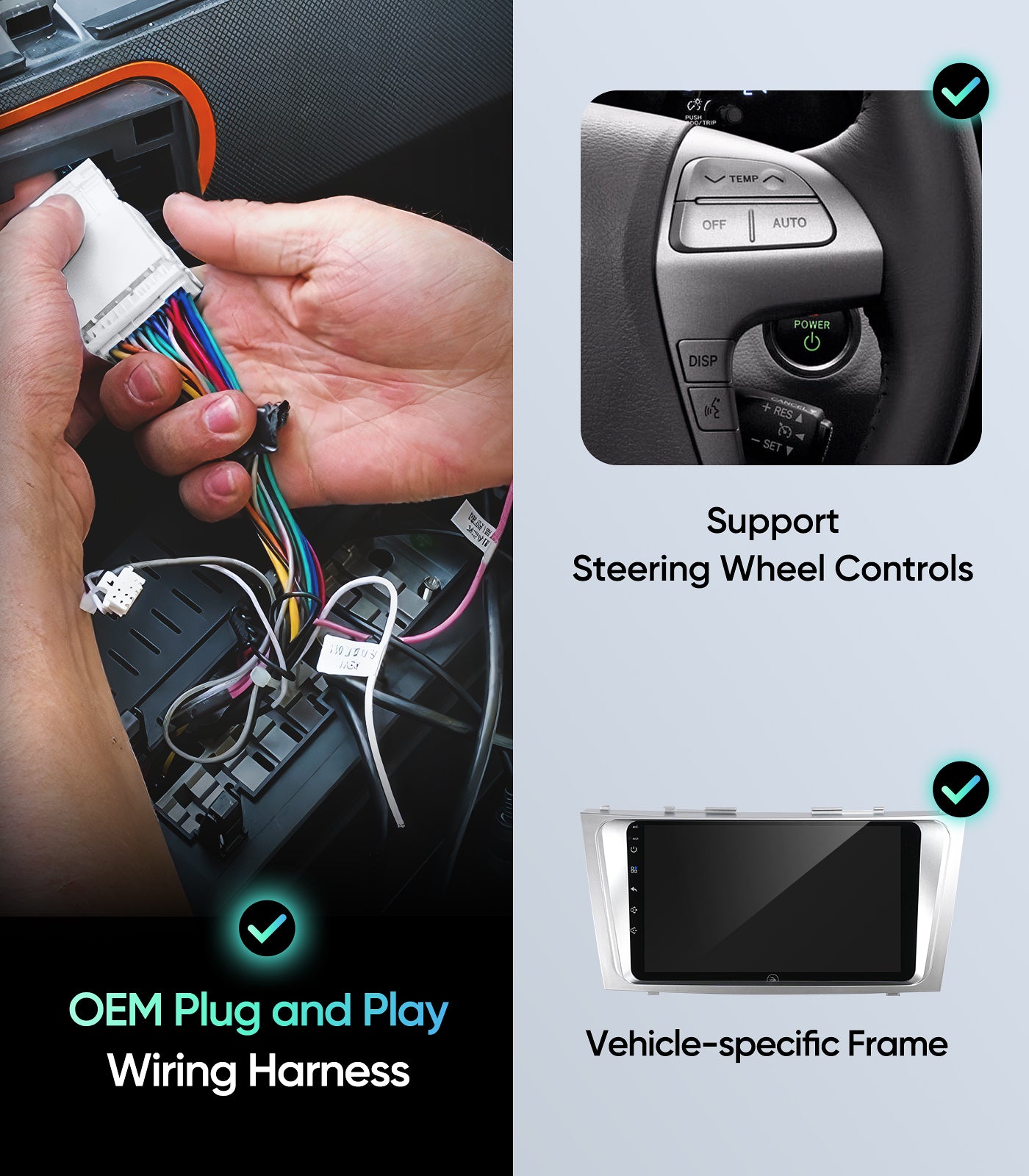 5G WiFi Android 13 Car Stereo for Toyota Camry 2006 2007 2008 2009 2010 2011, 9 Inch IPS HD Touch Screen Car Radio Wireless CarPlay Android Auto, GPS FM/SWC Bluetooth 1080P Backup Camera