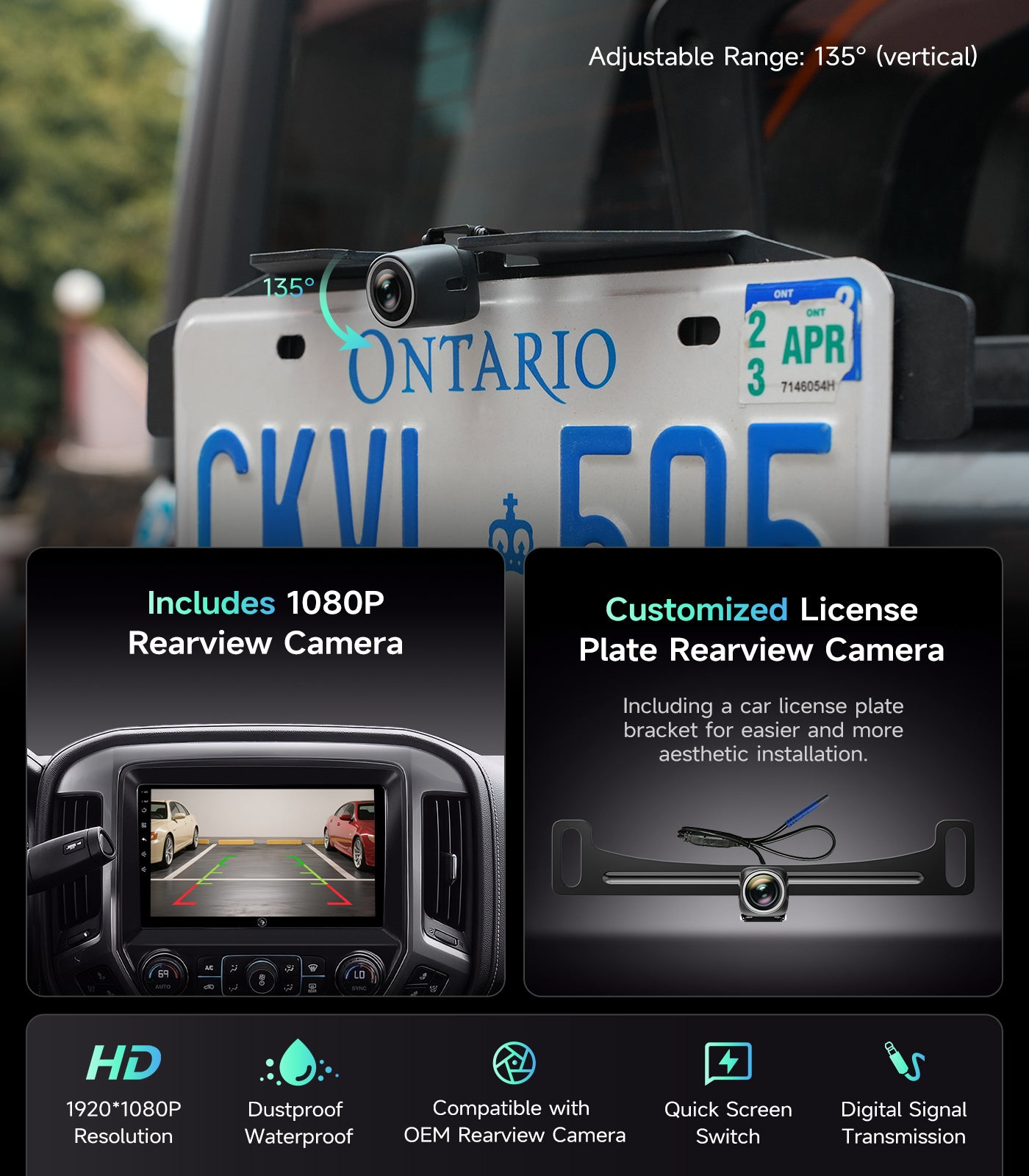 10.2" Car Stereo Radio for Chevy Silverado & GMC Sierra 2014-2018 - Wireless CarPlay & Android Auto, 5G WiFi GPS Navigation, Bluetooth FM/SWC, 1080P Backup Camera, Responsive Touchscreen