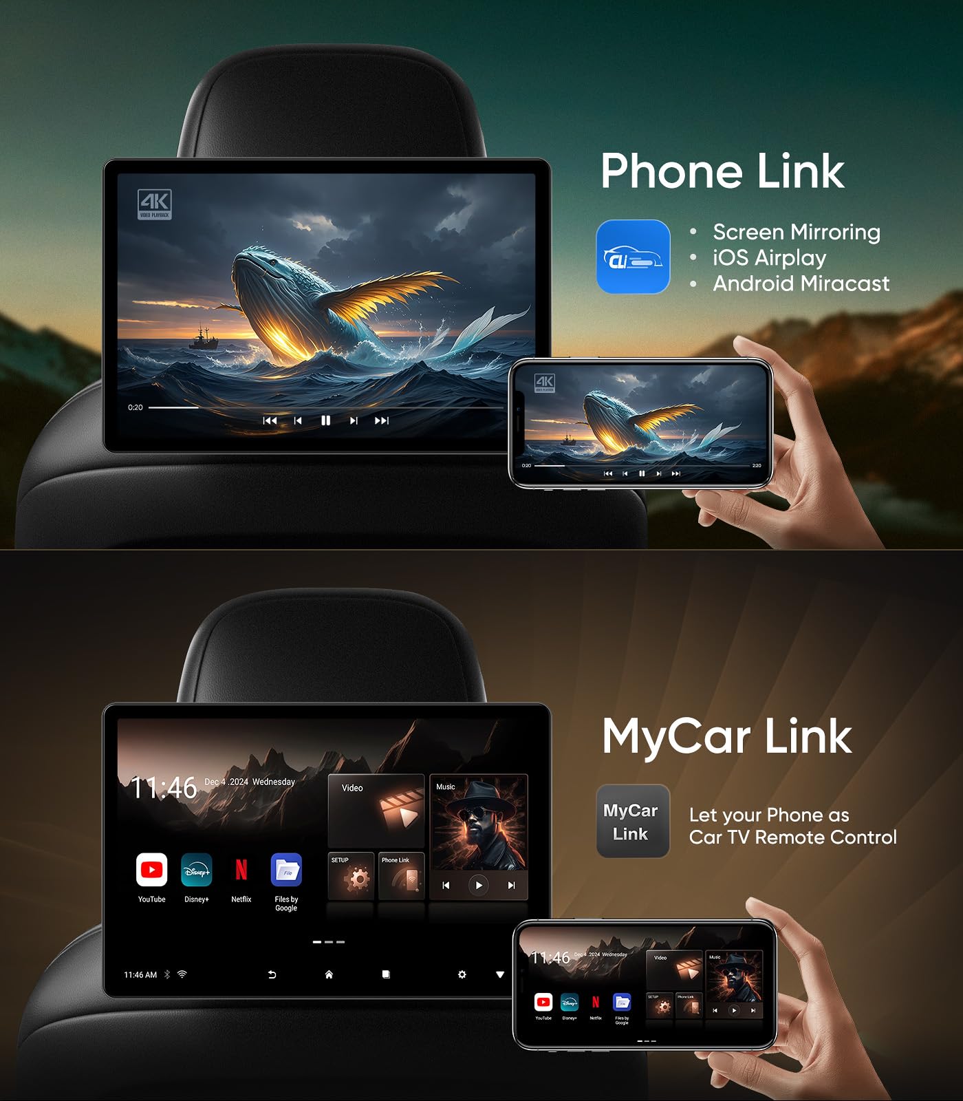 14" Android13 Car Headrest Monitor for Back Seat