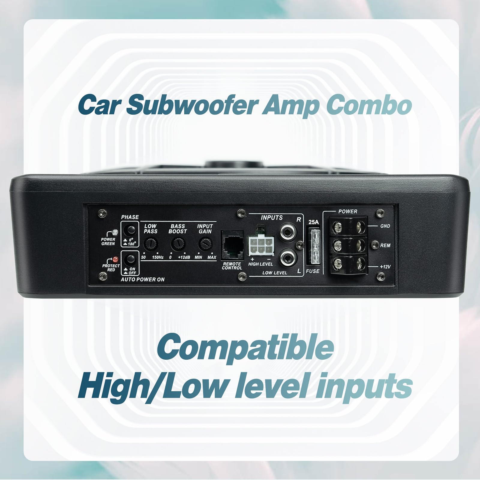 10" 800W Slim Under Seat Powered Car Subwoofer