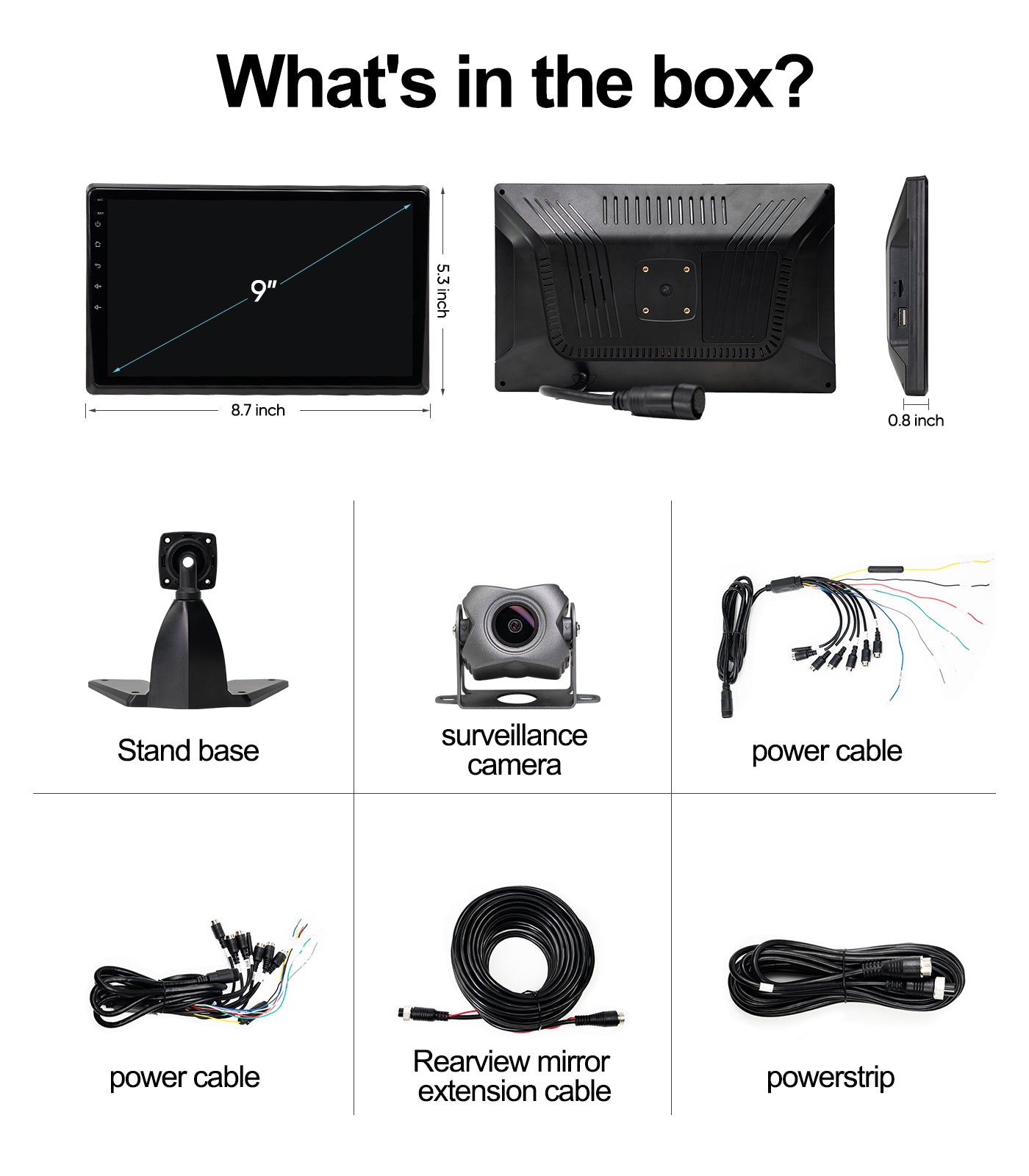 5-Channel 1080P Backup Camera Dash Cam with 10.2'' Monitor,DVR Recording Back Up Camera for RV/Truck/Van/Trailer/SUV Cars, Android.11 Car Raido with Wireless CarPlay/Android Auto/BT/FM/WiFi