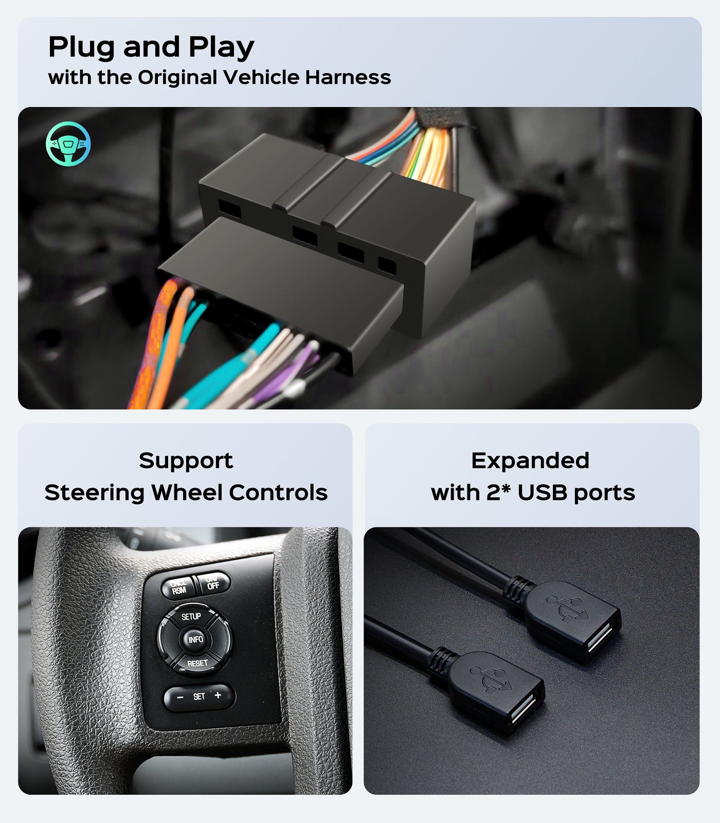 Car Radio Stereo Upgrade for Ford F150(2004-2008) F250/F350/450/550(2008-2016) E150/250/350cargo/ECONOLINE Van(2009-2016) FOCUSFUSION(2005-2007) with Android13/5G WiFi/Wireless CarPlay/Android Auto