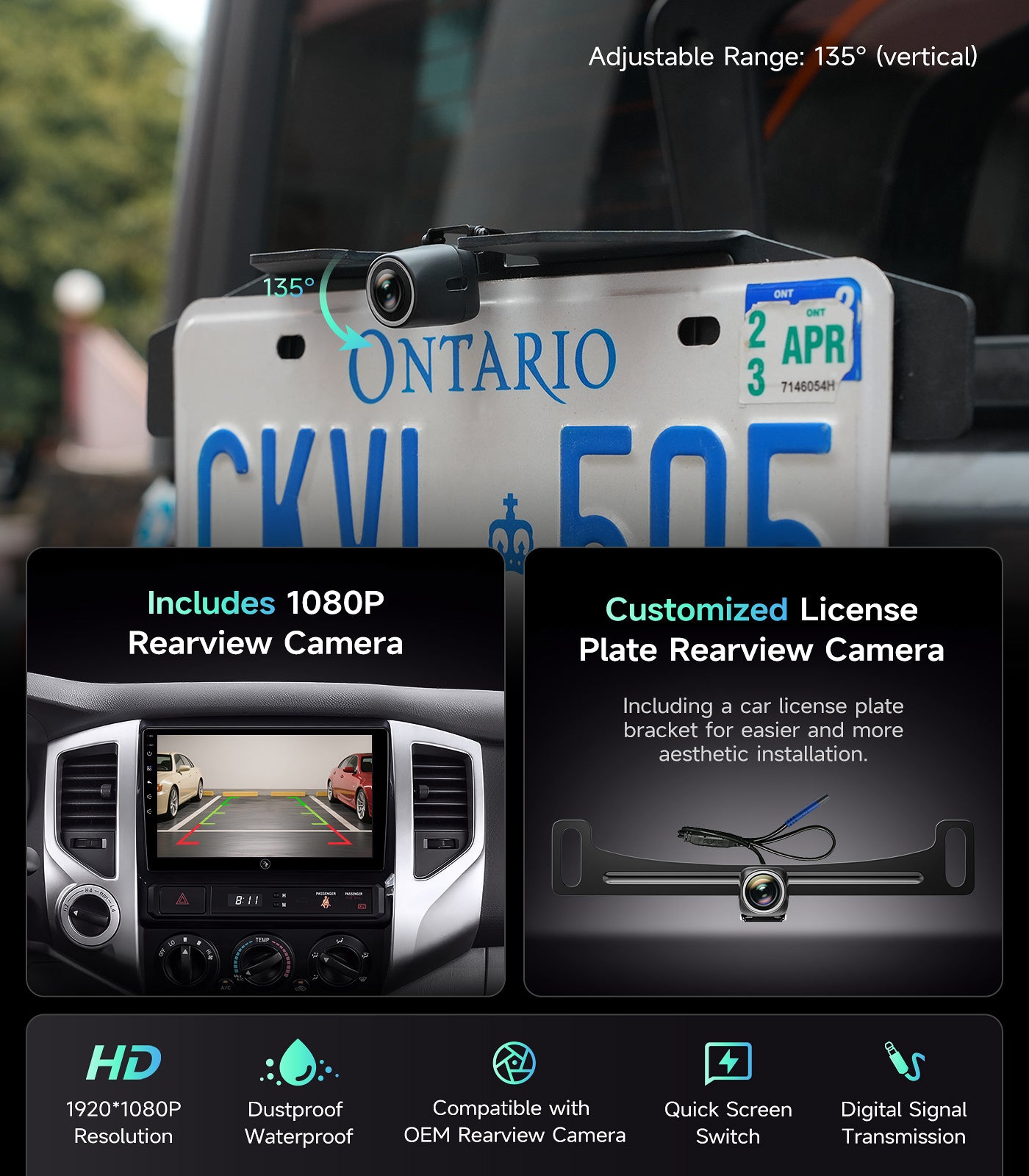 9" Car Stereo Radio for Toyota Tacoma 2005-2015 | Wireless CarPlay Android Auto | 5G WiFi GPS Navigation | IPS HD Touchscreen | Bluetooth/FM/SWC | Plug & Play with 1080P Backup Camera