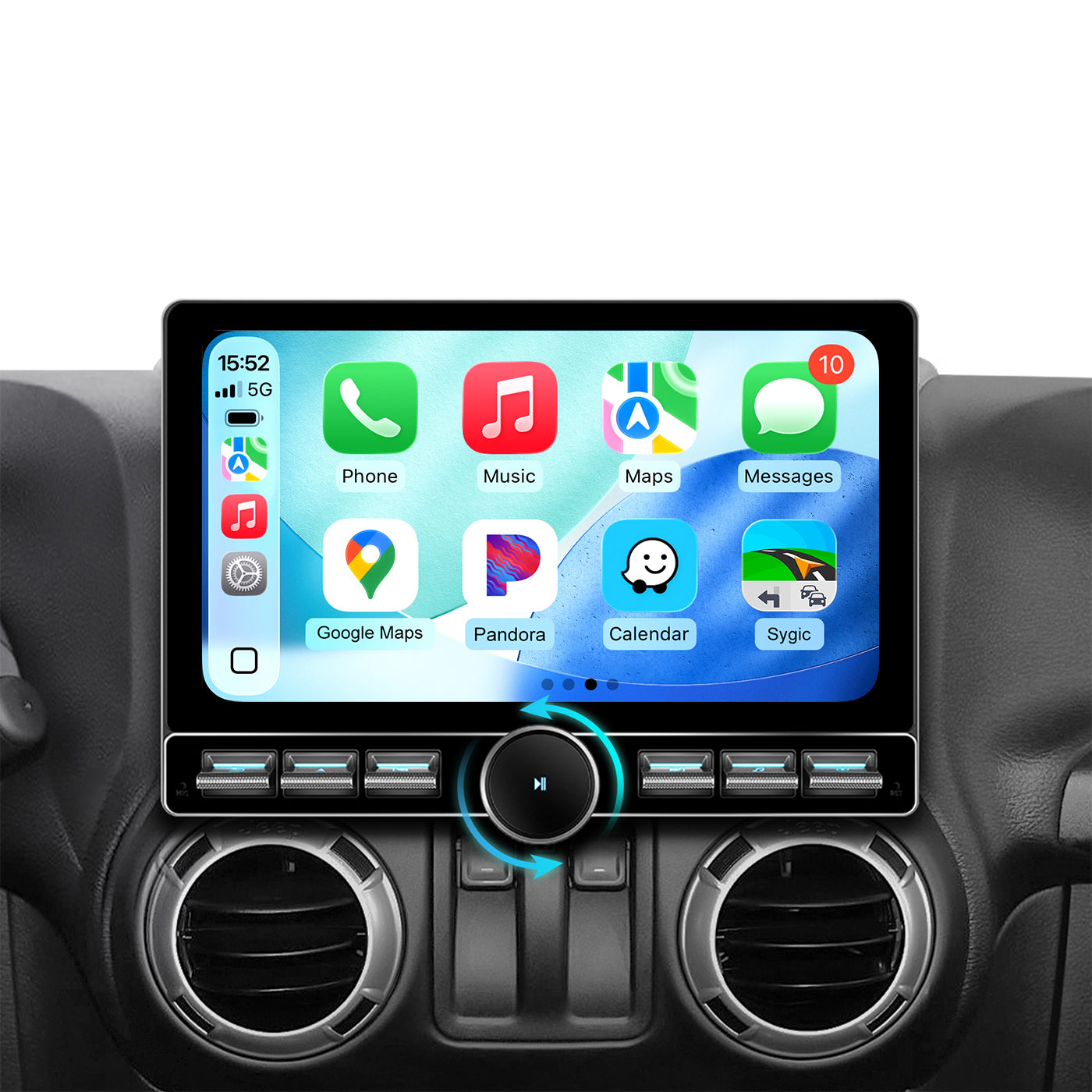 10" Single Knob keybutton Car Stereo for Jeep Wrangler JK