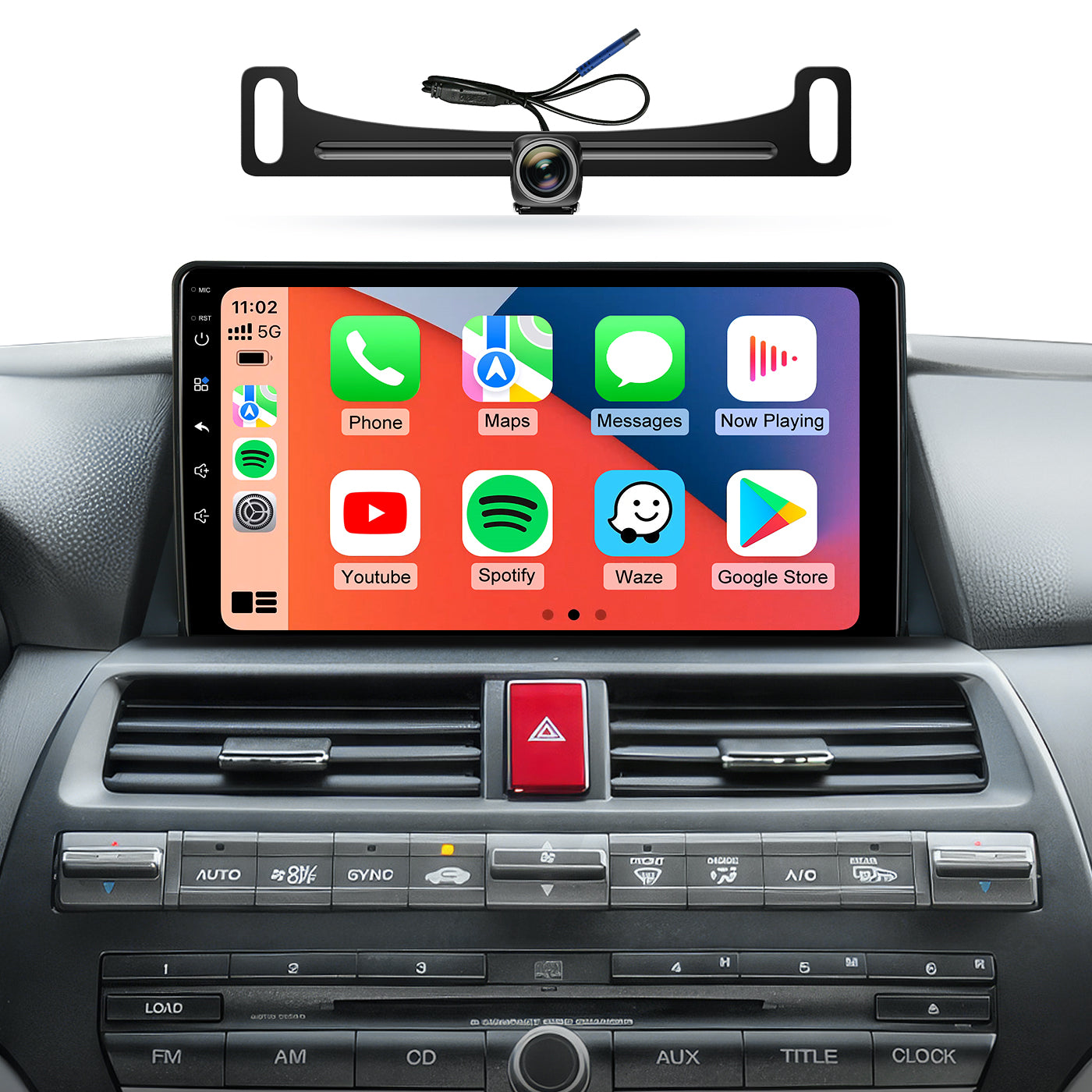 5G WiFi Car Stereo for Honda Accord 2008 2009 2010 2011 2012 2013 10.2 Inch IPS HD Touch Screen Car Radio Wireless CarPlay Android Auto, GPS FM/SWC Bluetooth 1080P Backup Camera