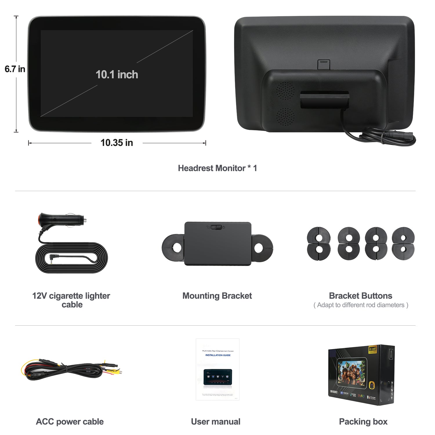 10.1inch Android Portable Car TV Headrest Monitor Tablet