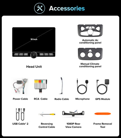 for Dodge 1500/2500/3500 Ram Radio 2013-2018 | Manual/Auto AC |Wireless CarPlay Android Auto| Single Knob Keybutton QLED Touch Screen Car Stereo