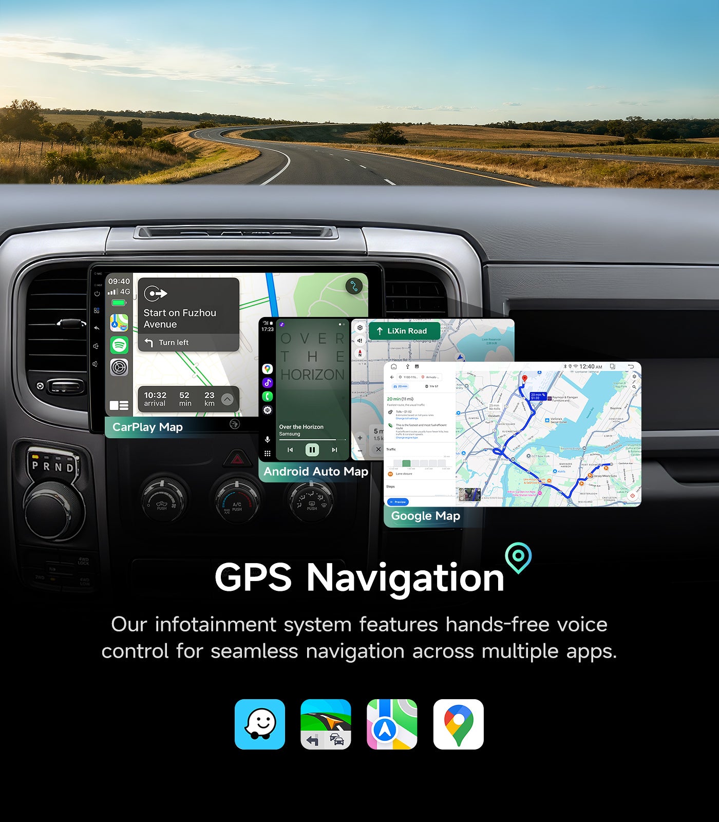 10.2inch Car Stereo Radio for Dodge Ram Pickup 1500 2500 3500 2013 2014 2015 2016 2017 2018 with Wireless carplay/Android auto/Touchscreen/Android13/GPS Navigation/HD Backup Camera