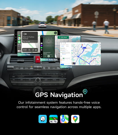 5G WiFi Car Stereo for Honda Accord 2008 2009 2010 2011 2012 2013 10.2 Inch IPS HD Touch Screen Car Radio Wireless CarPlay Android Auto, GPS FM/SWC Bluetooth 1080P Backup Camera