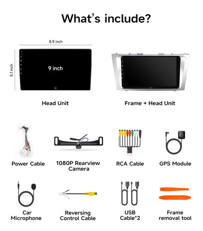 5G WiFi Android 13 Car Stereo for Toyota Camry 2006 2007 2008 2009 2010 2011, 9 Inch IPS HD Touch Screen Car Radio Wireless CarPlay Android Auto, GPS FM/SWC Bluetooth 1080P Backup Camera