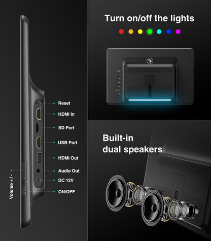 16" Car TV Headrest Monitor for Cars Back seat Universal Rear Entertainment System, Support Phone Wireless Mirror Link Touch Screen 4K,with WiFi/Bluetooth/HDMI/USB/Video Player