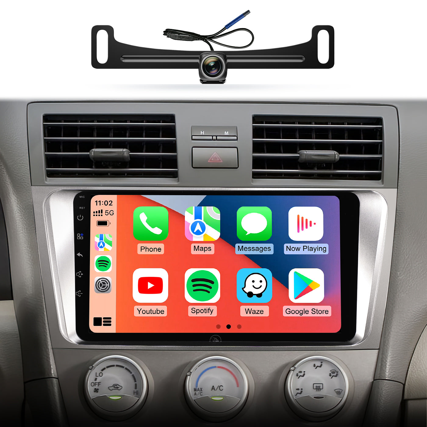 5G WiFi Android 13 Car Stereo for Toyota Camry 2006 2007 2008 2009 2010 2011, 9 Inch IPS HD Touch Screen Car Radio Wireless CarPlay Android Auto, GPS FM/SWC Bluetooth 1080P Backup Camera