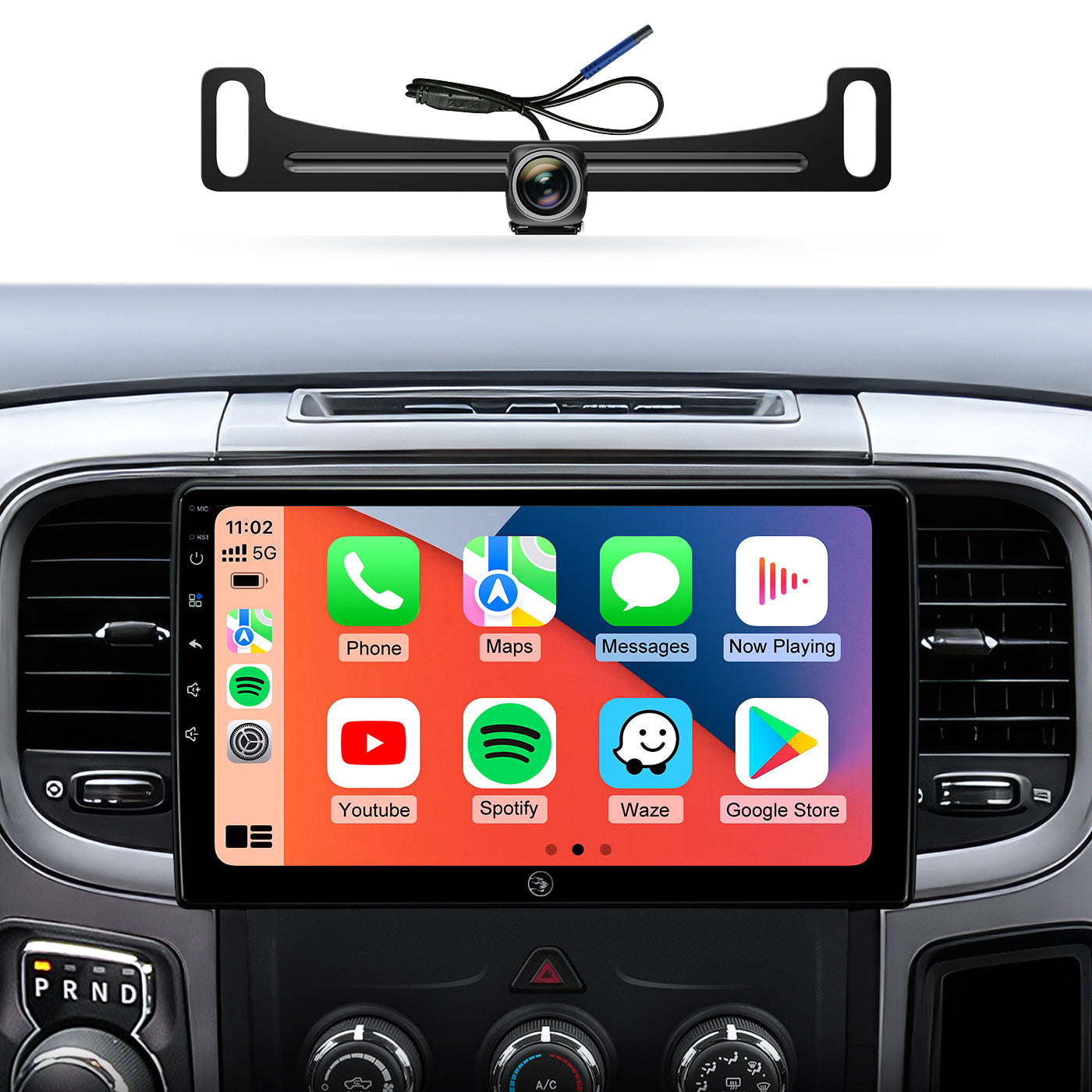 10.2inch Car Stereo Radio for Dodge Ram Pickup 1500 2500 3500 2013 2014 2015 2016 2017 2018 with Wireless carplay/Android auto/Touchscreen/Android13/GPS Navigation/HD Backup Camera