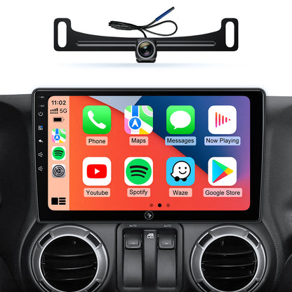 Car Radio for Jeep Wrangler JK Compass Grand Cherokee Dodge Ram Upgrade Stereo Wireless CarPlay Android Auto Touch Screen/Android13/Bluetooth/GPS Navigation/HD Backup Camera
