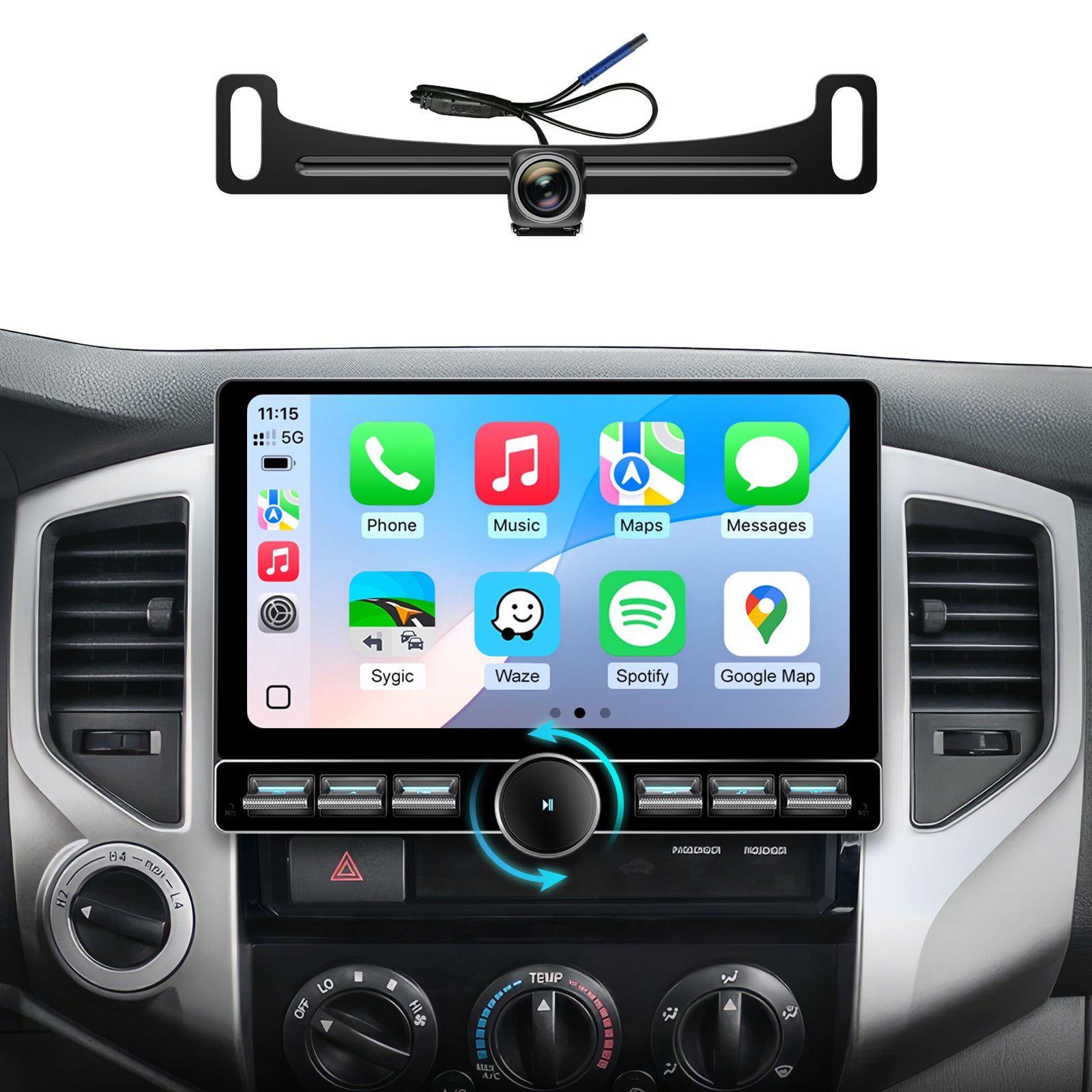 for Toyota Tacoma Car Radio 2005-2015 |Wireless CarPlay Android Auto| Single Knob Keybutton QLED Touch Screen Stereo Upgrade | Android 13.0| AM/FM |Steering Wheel Control