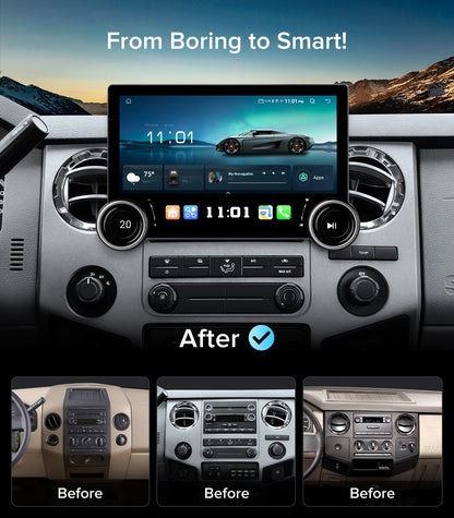 11.5" Dual Knobs car Radio for Ford F150 2004~2008,F250/F350/450/550 2009~2016 | Wireless CarPlay Android Auto | QLED Touch Screen Car Stereo