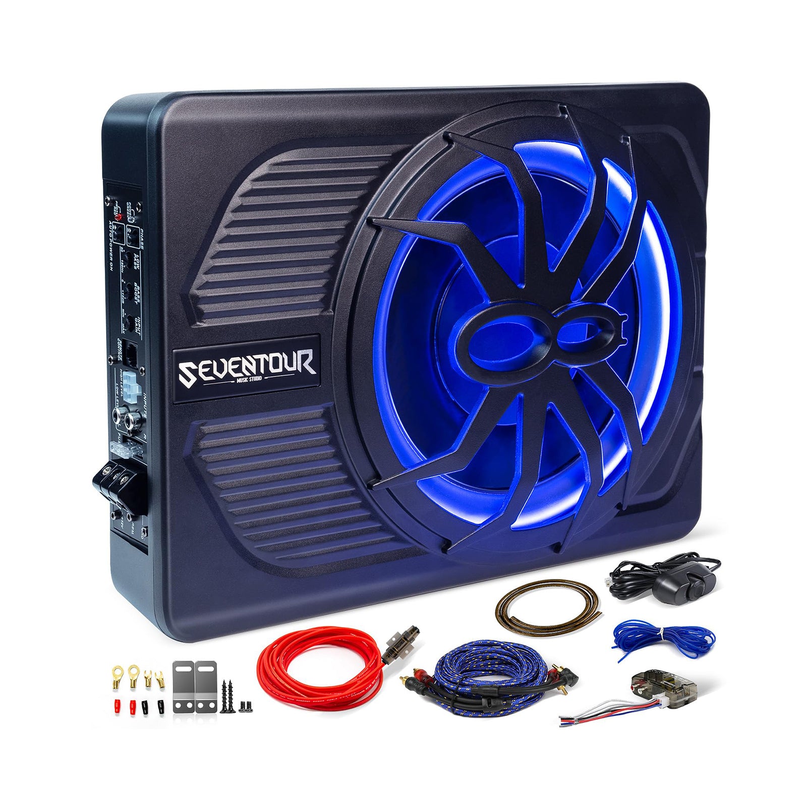 10" 800W Slim Under Seat Powered Car Subwoofer