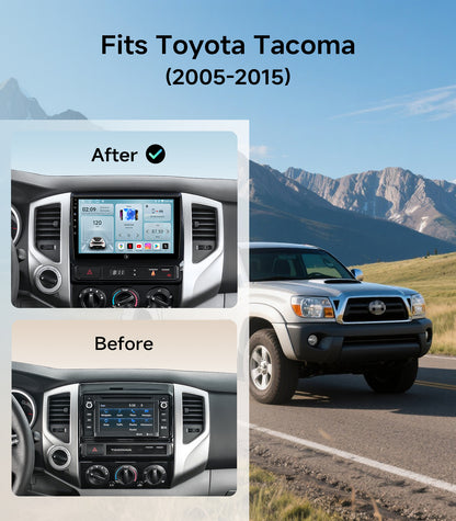 9" Car Stereo Radio for Toyota Tacoma 2005-2015 | Wireless CarPlay Android Auto | 5G WiFi GPS Navigation | IPS HD Touchscreen | Bluetooth/FM/SWC | Plug & Play with 1080P Backup Camera