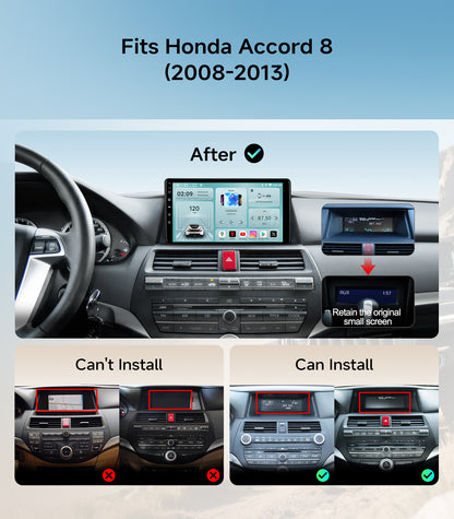 5G WiFi Car Stereo for Honda Accord 2008 2009 2010 2011 2012 2013 10.2 Inch IPS HD Touch Screen Car Radio Wireless CarPlay Android Auto, GPS FM/SWC Bluetooth 1080P Backup Camera