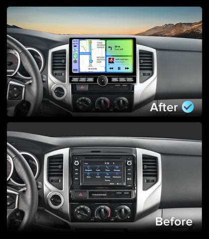 for Toyota Tacoma Car Radio 2005-2015 |Wireless CarPlay Android Auto| Single Knob Keybutton QLED Touch Screen Stereo Upgrade | Android 13.0| AM/FM |Steering Wheel Control