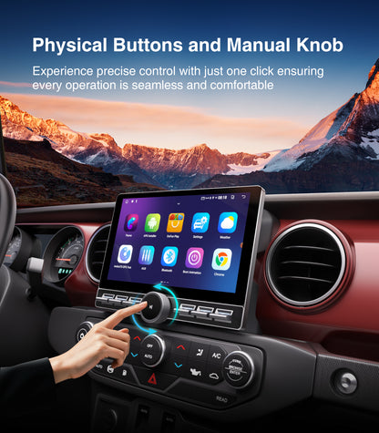 10" Single Knob keybutton Car Stereo for Jeep Wrangler JL Gladiator JT 2019-2023