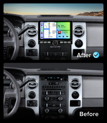 for Ford F150 Car Radio 2009-2014 |Wireless CarPlay Android Auto| Single Knob Keybutton QLED Touch Screen Stereo Upgrade | Android 13.0| AM/FM |Steering Wheel Control