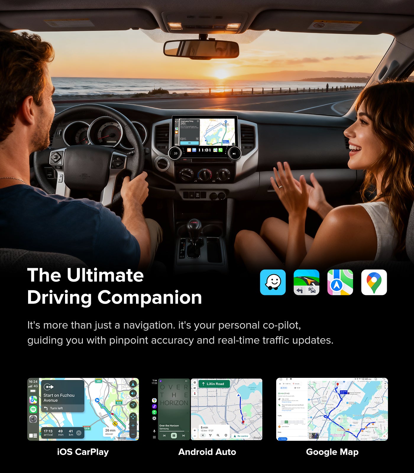 11.5" Dual Knobs for Toyota Tacoma Car Radio 2005-2015 |Wireless CarPlay Android Auto| QLED Touch Screen| Android 13.0| AM/FM |Steering Wheel Control