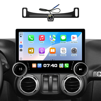 for Jeep Wrangler JK Head Unit Dodge Ram1500 Radio | 11.5" Dual Knob | Wireless CarPlay Android Auto | QLED Touch Screen Car Stereo| AM/FM |Steering Wheel Control