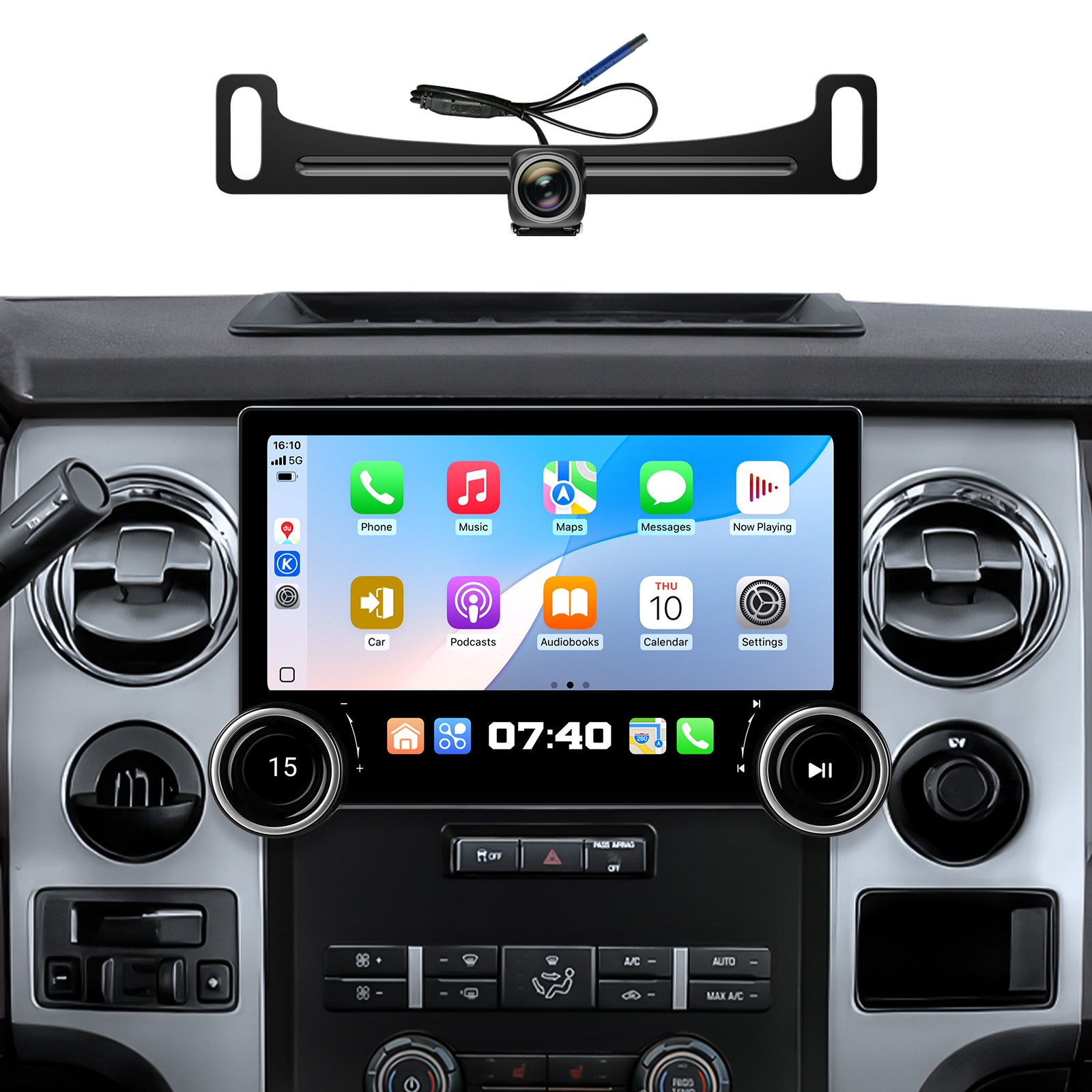 11.5 Inch Dual Knobs 4+64G Radio for Ford F150 2009-2014 | Wireless CarPlay Android Auto QLED Touch Screen Car Stereo | AM/FM Tuners |Steering Wheel Control