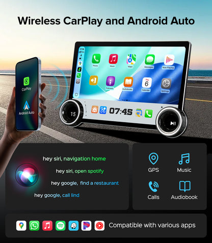 11.5" Dual Knobs for Toyota Tacoma Car Radio 2005-2015 |Wireless CarPlay Android Auto| QLED Touch Screen| Android 13.0| AM/FM |Steering Wheel Control