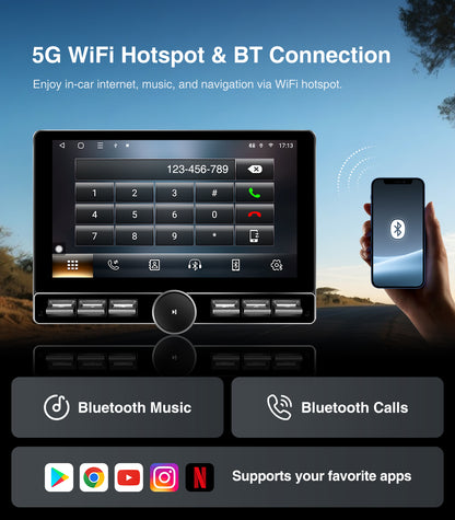 10" Single Knob keybutton Car Stereo for Jeep Wrangler JL Gladiator JT 2019-2023