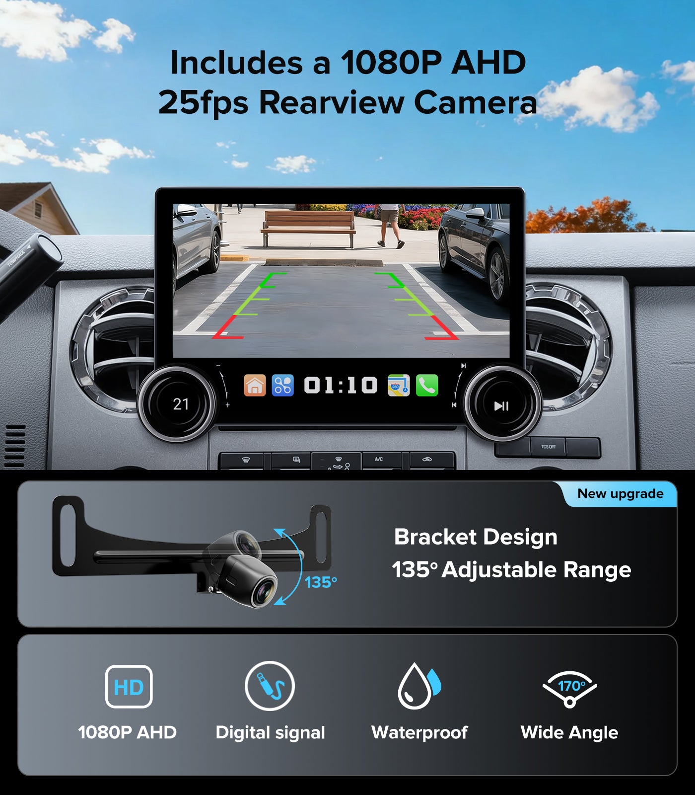 11.5" Dual Knobs car Radio for Ford F150 2004~2008,F250/F350/450/550 2009~2016 | Wireless CarPlay Android Auto | QLED Touch Screen Car Stereo