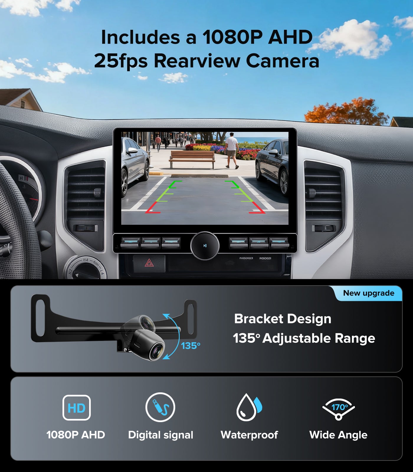 for Toyota Tacoma Car Radio 2005-2015 |Wireless CarPlay Android Auto| Single Knob Keybutton QLED Touch Screen Stereo Upgrade | Android 13.0| AM/FM |Steering Wheel Control