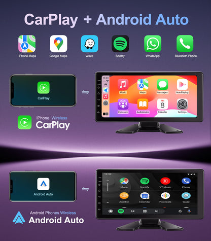 6-Channel 1080P Dash Cam Backup Camera System with 10.33 Inch Touch Screen Parking Monitor, Back Up Camera Car Radio for RV/Truck/Trailer/Van/SUV/Cars,Wireless Carplay/Android Auto/WiFi/Bluetooth/FM