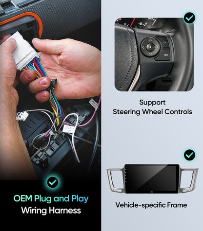 10.2" Car Radio Stereo for Toyota RAV4 2013-2018 - Wireless CarPlay & Android Auto | IPS HD 5G WiFi Touchscreen | GPS Navigation | Bluetooth FM with SWC | HD Backup Camera