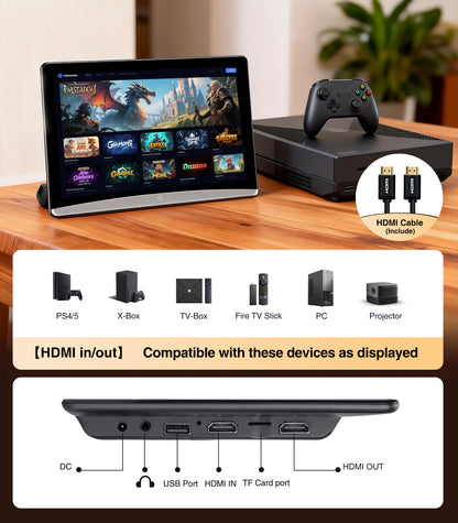 10.8" Android 13 Car TV Headrest Monitor - 5G WiFi Touch Screen Tablet, Supports Phone Mirroring, HDMI in/Out, Bluetooth, USB/SD, Backseat Video Player