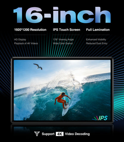 16" Android13 Car Headrest Monitor for Back Seat